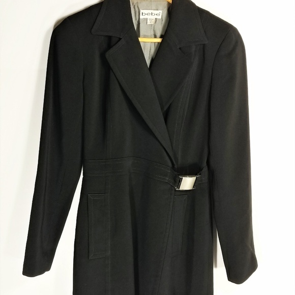 BEBE USA Vintage Fully  Lined  Black Blazer W/ Buckle Sz 2 - Picture 1 of 7